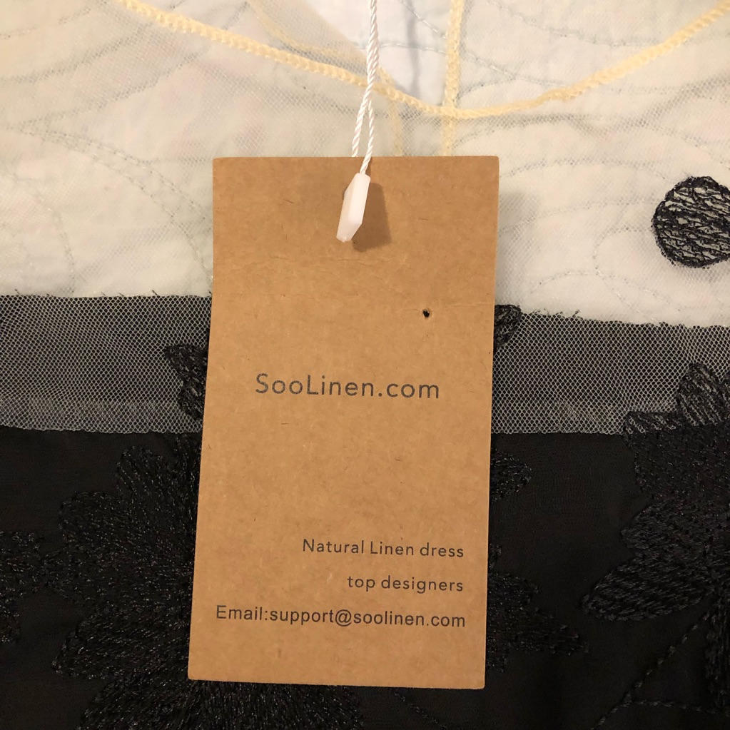 Soolinen Black Sheer Lace Panel Top Blouse. Size Large.Nwt — image 5 of 8